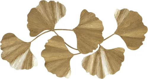 Madison Park Faye - Arte de pared para sala de estar, lámina metálica de hoja de ginkgo, gran decoración para el hogar, decoración de baño, adorno