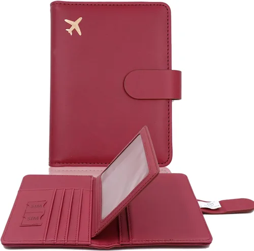 Miniatura 11 de Melsbrinna - Funda para pasaporte, ranuras para tarjetas, bonita funda para pasaporte para mujeres/hombres, resistente al agua con bloqueo RFID