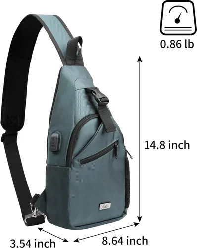 Miniatura 14 de AMJ Bolso bandolera para hombres y mujeres, mochila de hombro casual, mochila de pecho para senderismo y viajes