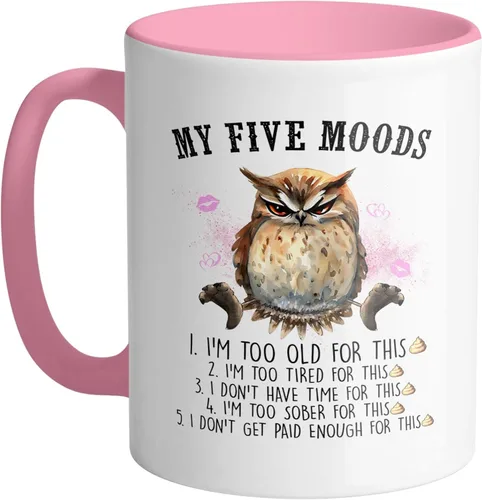 Miniatura 6 de TeesAndTankYou My Five Moods - Taza de café (11 onzas), color negro