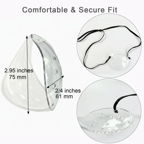 Miniatura 8 de Protector ocular para cirugía de cataratas, paquete de 2 parches médicos con correa ajustable para la cabeza para dormir después de cataratas