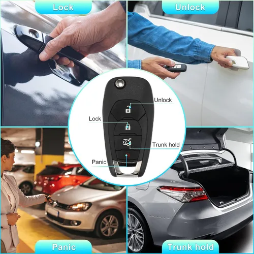 Miniatura 3 de X AUTOHAUX 2 unids 315MHz LXP-T003 reemplazo sin llave de entrada remota llavero de coche para Chevy Cruze 2016 2017 2018 2019 4 botones proximidad