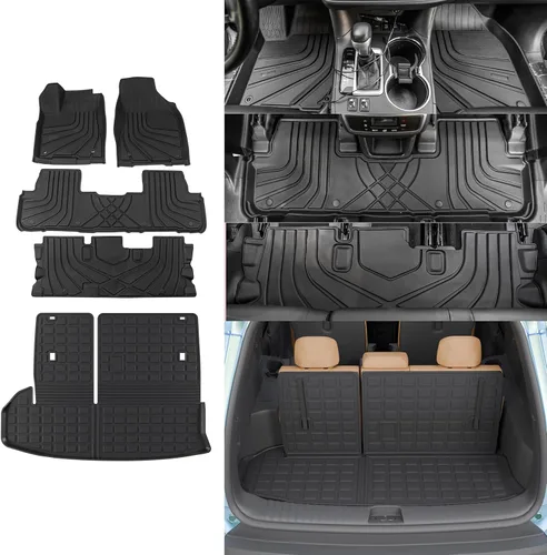Rongtaod Tapete de suelo compatible con Toyota Highlander 2014-2019, tapete de carga, forro de carga para asiento trasero, protector de suelo,