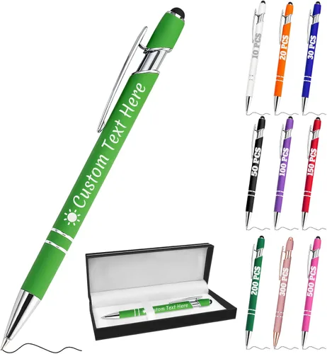 Miniatura 82 de Bolígrafos personalizados con grabado de nombre personalizado, bolígrafos de punta de lápiz con punta de lápiz personalizada, bolígrafos de Azul