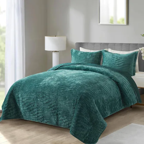 Miniatura 145 de HoneiLife - Juego de colcha de tamaño Queen, juego de ropa de cama de pana bordada de 3 piezas, colcha de lujo, ligera, cálida, para todas las Pana