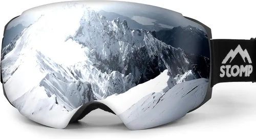Miniatura 9 de STOMP Gafas de esquí PRO – sin marco, lente intercambiable, 100% protección UV400, gafas de nieve para hombres y mujeres OTG