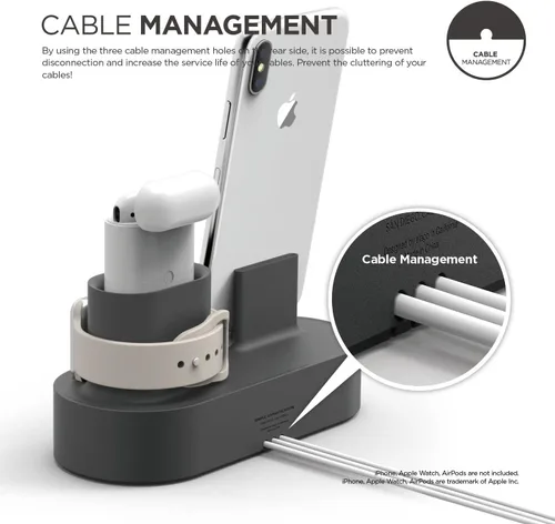 Miniatura 7 de elago Estación de carga 3 en 1 compatible con Apple Watch Series 11/10/9/8/7/6/5/4/3/2/1/SE3/SE2/SE1, Apple AirPods Pro 2/1, AirPods 3/2/1 y todos