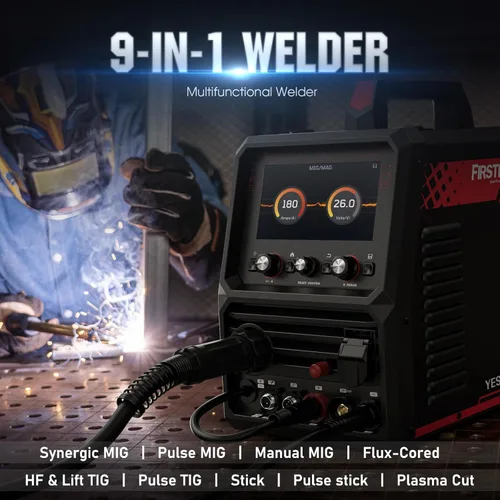 Miniatura 2 de YESWELDER MP200-PRO Soldador y cortador de plasma Combo, MIG/Pulso MIG/Núcleo de flujo/Levantamiento TIG/Pulso TIG/Stick/Pulse Stick/CORT/Spool Gun