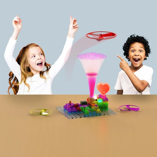Miniatura 5 de E-Blox Kit de circuito STEM de bloques de construcción, 59 proyectos, construye tu propio espectáculo de luces de lanzamiento de ventiladores