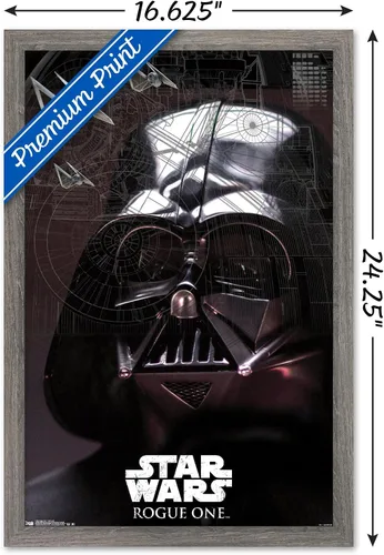 Miniatura 3 de Trends International Star Wars: Rogue One - Póster de pared de Lord Sith, 14.725 x 22.375 pulgadas, versión enmarcada de madera de granero