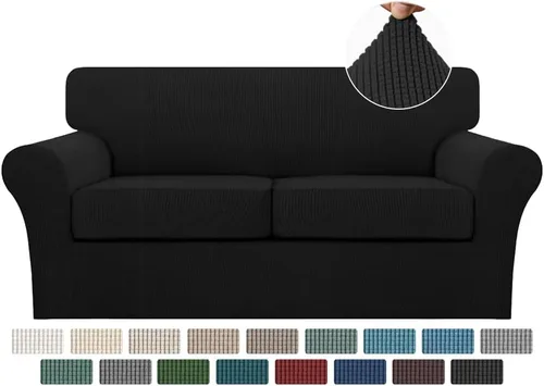 Miniatura 59 de Turquoize 2 fundas para sillas de sala de estar, funda de sofá con fundas de cojín individuales, funda de muebles para sillas (silla, beige biscotti)