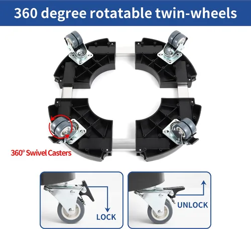 Miniatura 6 de W B D WEIBIDA Soporte para plantas con ruedas resistente, base ajustable de rodillo para macetas de 15 a 21 pulgadas, organizador de macetas Negro