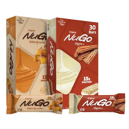 Miniatura 14 de NuGo Barra de proteínas, plátano de chocolate, 0.46 oz de proteína, sin gluten, 15