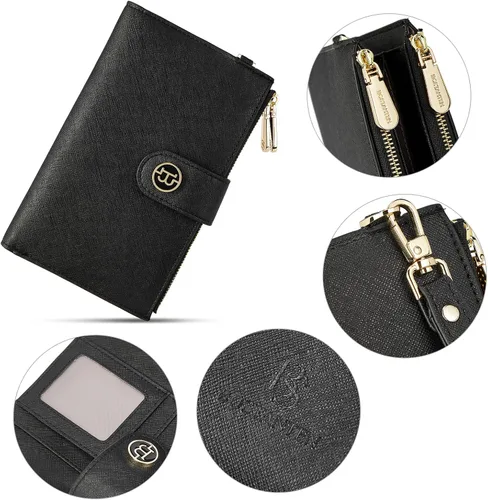 Miniatura 5 de BOSTANTEN Cartera de cuero genuino para mujer de gran capacidad cartera de mano con bloqueo RFID