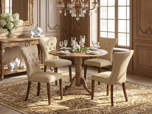 Miniatura 2 de East West Furniture DLGA5-ANA-03 - Juego de mesa y sillas de cocina de 5 piezas, incluye una mesa de comedor redonda con gotas y 4 sillas de comedor