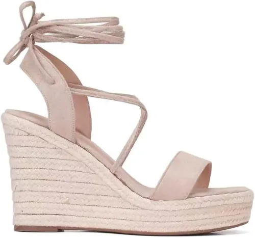 Miniatura 3 de Sandalias de plataforma de cuña para mujer, con puntera abierta, con cordones, sandalias de cuña con correa cruzada, alpargatas de verano