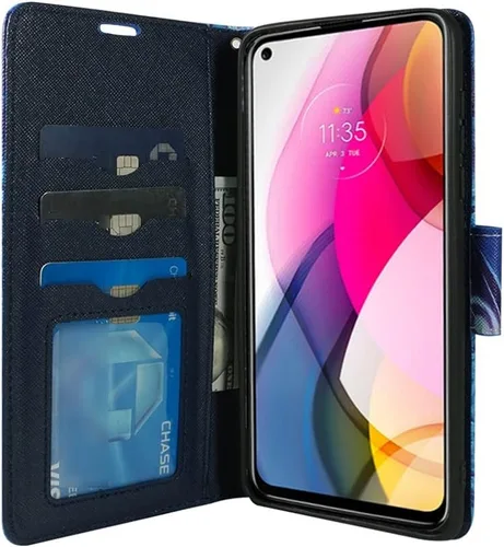 Miniatura 4 de Zase Moto G Stylus 5G - Funda tipo cartera de piel sintética para mujer, diseño bonito con función atril, ranura para tarjeta de identificación