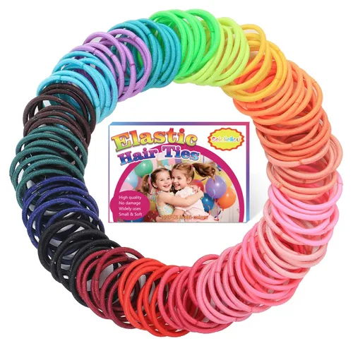Miniatura 8 de 200 ligas elásticas para el cabello fino, pequeños soportes para cola de caballo sin arrugas para niños y bebés, accesorios para el cabello