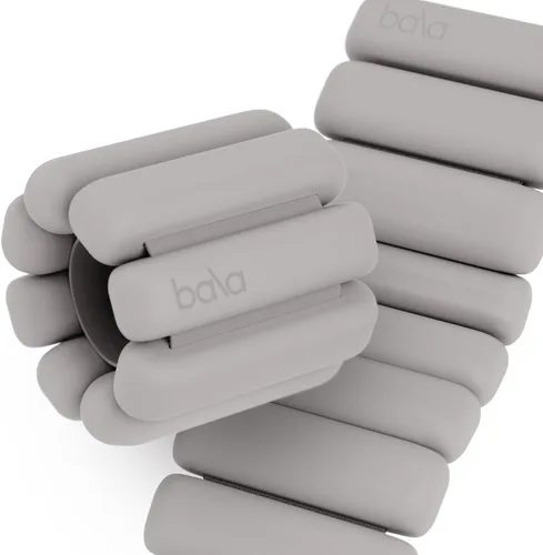 Bala Pulseras con Pesos Ajustables para Muñeca y Tobillo para Mujer y Hombre - Juego de Brazaletes de Silicona con Pesos para Gimnasio, Yoga, Gris