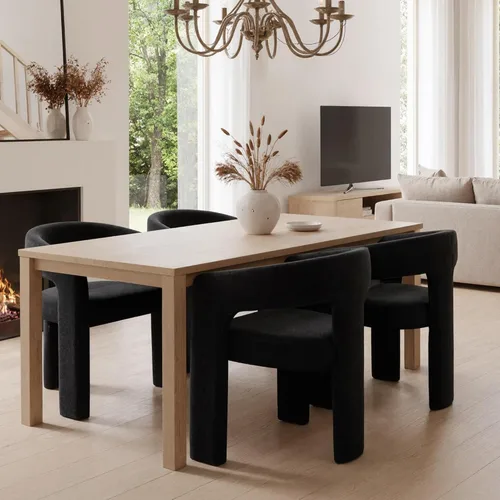 Miniatura 30 de HNY Silla moderna de cocina y comedor de estilo barril, silla de acento tapizada en cuero sintético PU con brazo, silla de lado de 47 cm de ancho