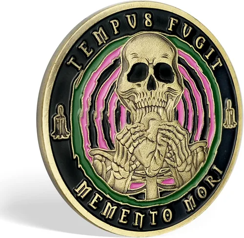 Miniatura 4 de Imasoner Memento Mori Coin Stoic Coin EDC Challenge Coin Stoicism Regalos para recordatorio