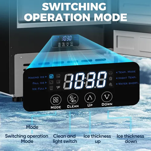Miniatura 7 de Coolski Máquina de Hielo Comercial Bajo Mostrador de 15" de Ancho, 80 LBS/Día de Acero Inoxidable Incorporada e Independiente con Filtro de Agua