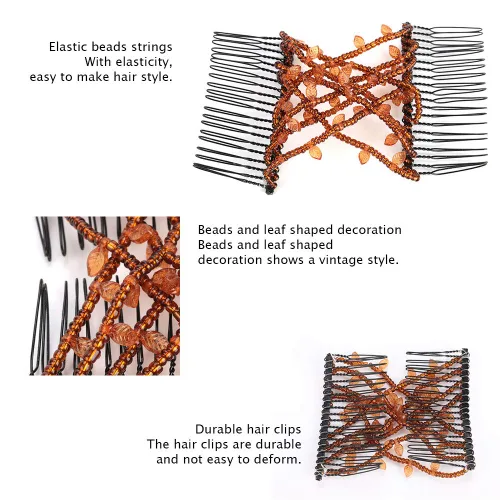 Miniatura 3 de Pinza para el cabello con perlas, peine elástico, pinzas para el cabello mágicos, peines de pelo perlas, peines elásticos para el cabello, pinzas
