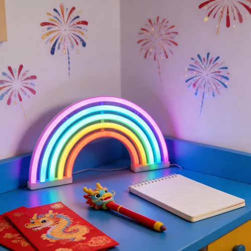 Miniatura 6 de Nordstylee Letreros de luz neón de arcoíris, luces LED de noche de arco iris para decoración de regalo de niños, pared, fiesta de cumpleaños