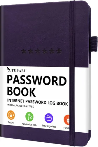 Miniatura 9 de Libro de contraseñas con pestañas alfabéticas - Organizador de direcciones de Internet y contraseñas de tapa dura - Cuaderno de contraseñas para Rosa