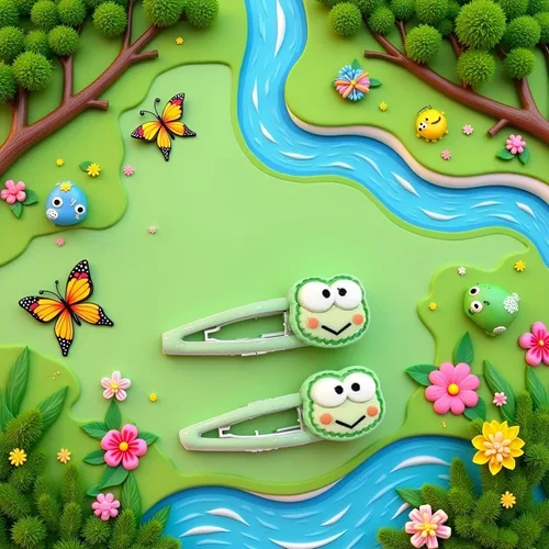Miniatura 5 de Verde Geométrico Moda Rana Headwear Mujeres Pinzas para el Pelo Duckbill Clips Laterales Coreano Barrettes BB Horquillas Pinzas para el Cabello