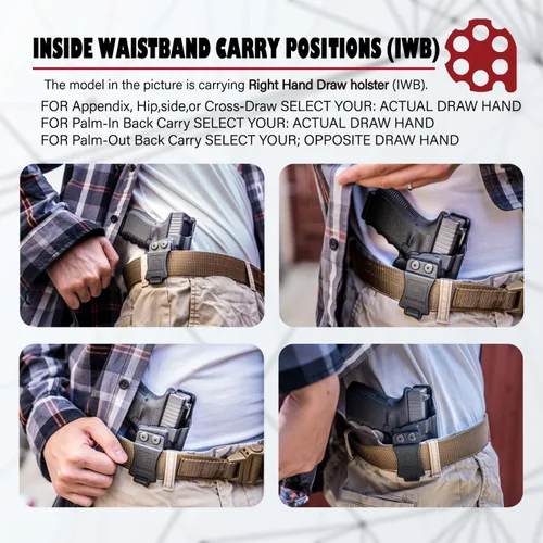 Miniatura 5 de Amberide IWB Kydex Holster for Glock 17/22 / 31/34 Gen 1-5, Concealed Carry, MOS and Non-MOS Options Available, Adjustable Cant, Posi-Click Fibra