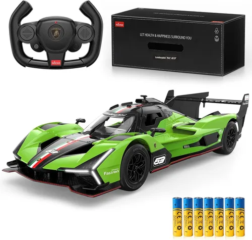 Miniatura 11 de AEROQUEST Lamborghini - Auto a control remoto, con licencia oficial 1:14 Lambo RC para niños y niñas, regalo de cumpleaños, juguetes amarillos
