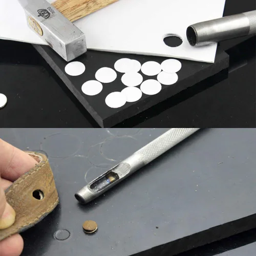 Miniatura 4 de Leathe Punch - Juego de perforadoras redondas de alta resistencia, herramienta de agujero de cuero, para cuero, lona (plata, 12 piezas)