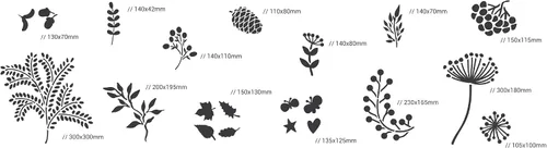 Miniatura 4 de NAKLEO Juego de plantillas de pintura para niños, 14 plantillas de 3.5 x 4.7 pulgadas a 9.1 x 13.4 pulgadas, plantas de otoño, plantillas de dibujo