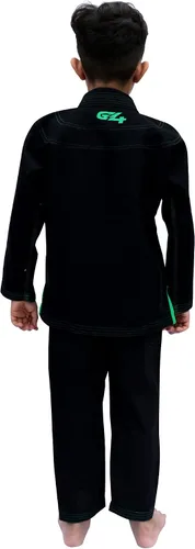 Miniatura 5 de BJJ Jiu Jitsu Gi, uniforme brasileño Jiu Jitsu, kimonos pre-encogidos para niños, cinturón blanco ligero, Blanco