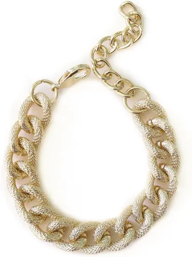 Textured Faux Pavé Matte Cuban Link Chain Bracelet