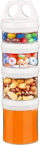 BeneLabel Contenedores apilables de almacenamiento de alimentos con sistema de bloqueo giratorio, contenedores Tritan sin BPA para viajes, fórmula,