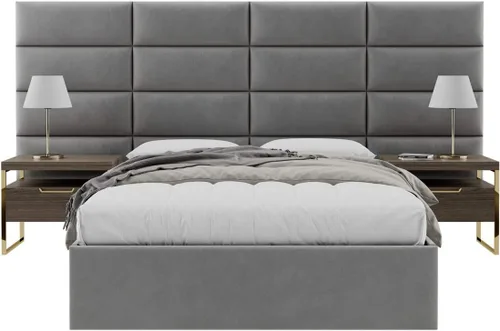 Miniatura 10 de Vänt - Paneles tapizados de cabecera para montar en la pared, diseño Isabelle, 60 x 23 pulgadas, configuración de 4 paneles individuales, Cuero