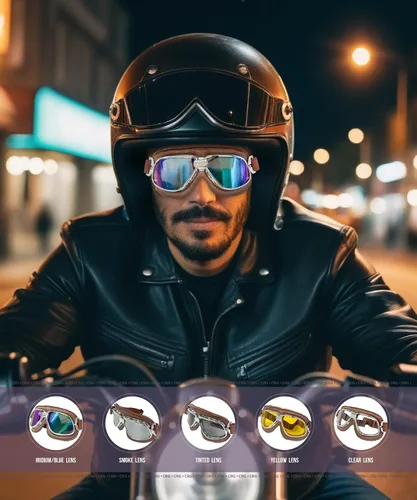 Miniatura 6 de CRG Sports goggle estilo vintage, aviador para motocicleta T11 - Clásico