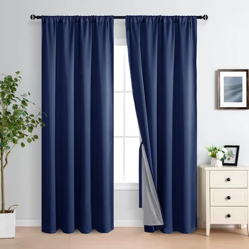 Miniatura 42 de XWZO Cortinas Opacas 100% Blancas - Cortinas de Bloqueo Total de Calor y Luz con Forro Negro para Dormitorio/Cuarto de Lavado, Paneles de Ventana