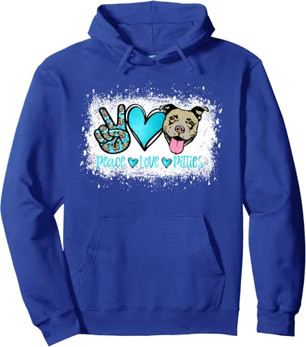 Miniatura 3 de Peace Love Pitties Pitbull Lover Pet Owner - Sudadera con capucha para mamá y perro, Negro