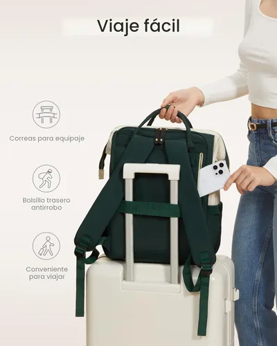Miniatura 7 de LOVEVOOK - Mochila para computadora portátil de 15.6 pulgadas para mujeres, mochila de gran capacidad para trabajo y negocios, bolsa impermeable