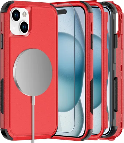 Miniatura 12 de Diverbox Funda para iPhone 15 [a prueba de golpes] [a prueba de caídas] [protector de pantalla de vidrio templado], funda de protección resistente