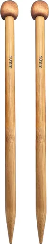 Miniatura 15 de Weabetfu Agujas de tejer de bambú de gran tamaño rectas y puntiagudas gruesas de 10 pulgadas, agujas de tejer jumbo para hilo grueso hecho a mano