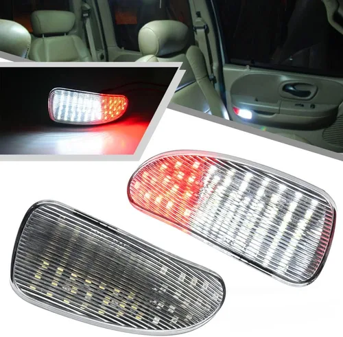 2 luces LED F150 para puerta de cortesía para Ford F150 1997-2003, F150 SVT Lightning 1999-2002, F250 Light Duty 1997-1999 LED rojo y blanco para