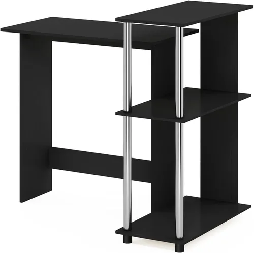 Miniatura 7 de Furinno Abbott - Escritorio esquinero para computadora con estantería, americano/cromado