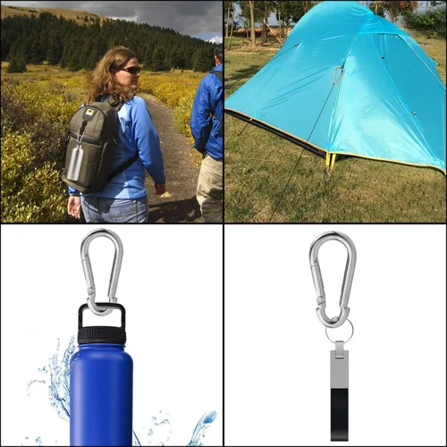 Miniatura 5 de AKOLAFE Paquete de 30 ganchos de resorte, clips de mosquetón de acero galvanizado con zinc de 2-3/8 pulgadas, llavero de capacidad de carga de 260