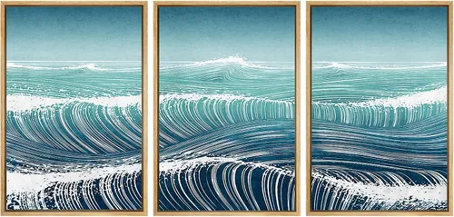 Miniatura 99 de SIGNWIN Lienzo enmarcado para pared, juego de arte sereno de pantanos con humedales verdes e ilustraciones de agua tranquila, arte moderno