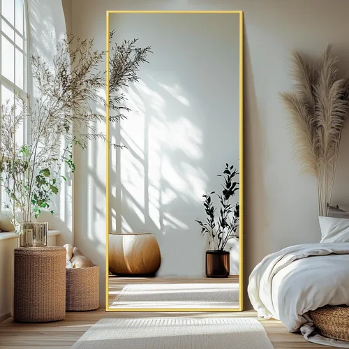 Miniatura 18 de Delma - Espejo de pared de longitud completa, espejo de pie de cuerpo completo, espejo grande de piso para pared, puerta, dormitorio, baño, sala