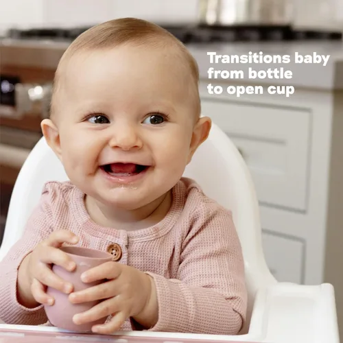 Miniatura 4 de ezpz Tiny Cup (Sage/Olive) – 4 meses en adelante – Taza de entrenamiento de 100% silicona para bebés – Diseñada por un especialista en alimentación